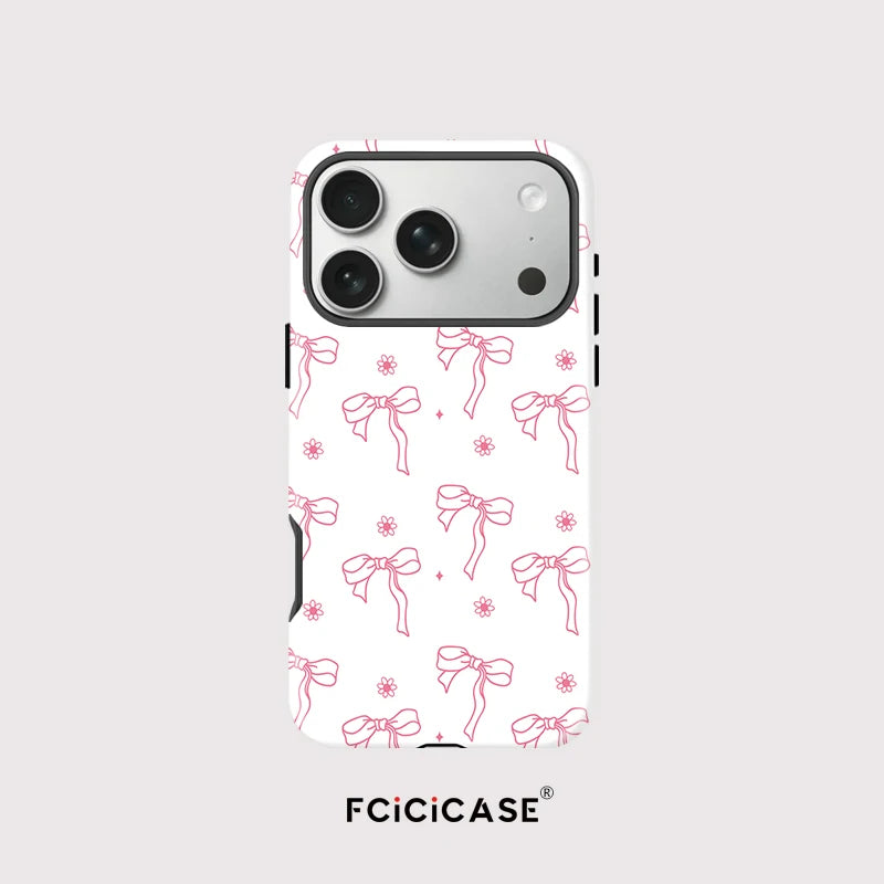 Fcicicase Bow Knots Phone Case For iPhone 17 Air 15 16 14 Plus 13 12 11 Pro Max For Magsafe Wireless Charger Magnetic Cover