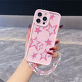 Sweet Star Pattern Phone Case For iPhone 13 17 16 15 14 12 11 Pro Max For iPhone 14 15 16 8 7 Plus XS XR X Lanyard TPU Fundas