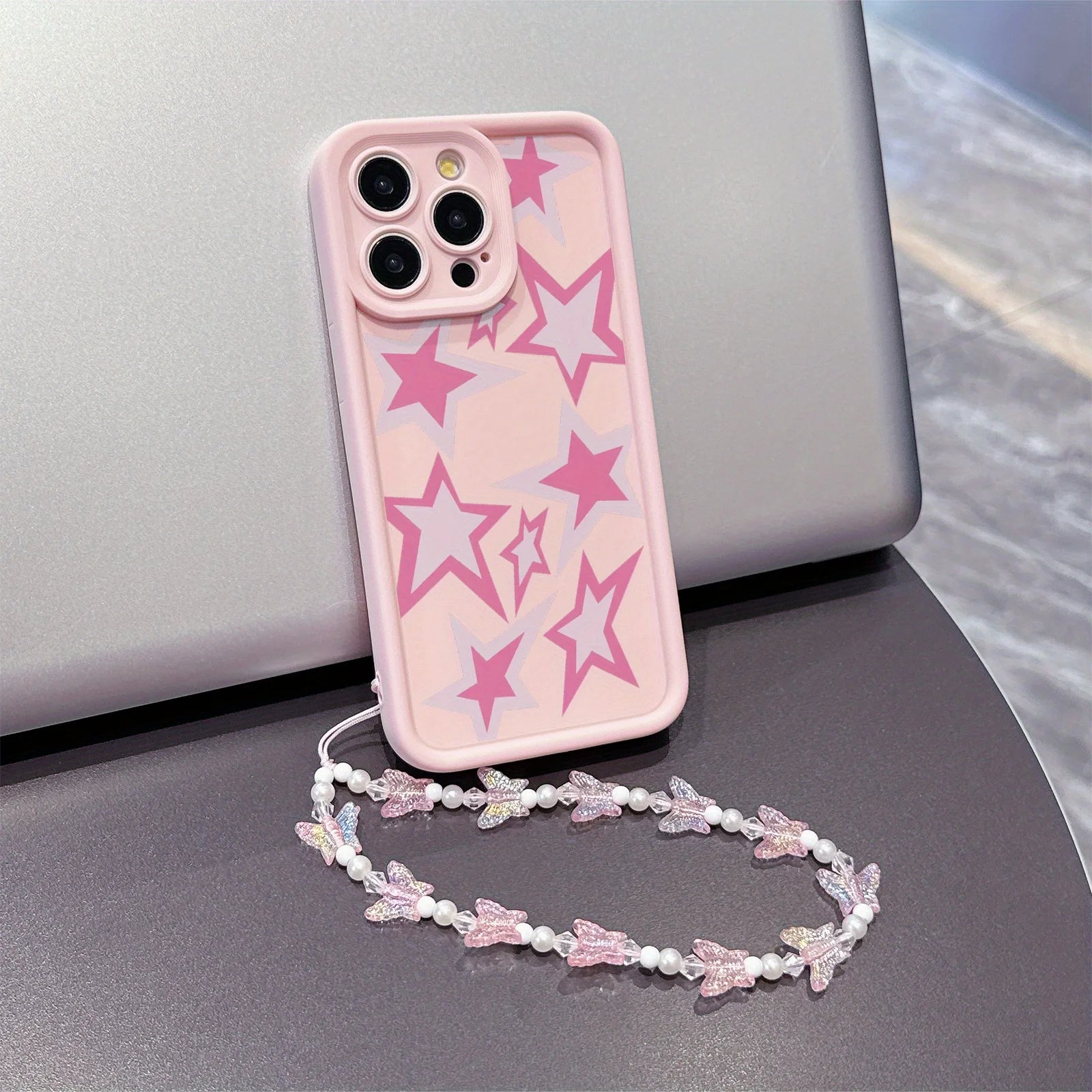 Sweet Star Pattern Phone Case For iPhone 13 17 16 15 14 12 11 Pro Max For iPhone 14 15 16 8 7 Plus XS XR X Lanyard TPU Fundas